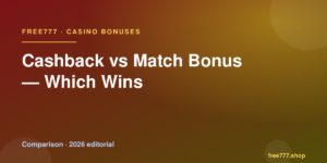 Cashback vs Match Bonus — Which Wins — Free777 editorial 2026