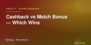 Cashback vs Match Bonus — Which Wins — Free777 editorial 2026