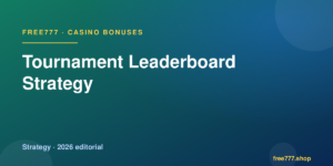 Tournament Leaderboard Strategy — Free777 editorial 2026