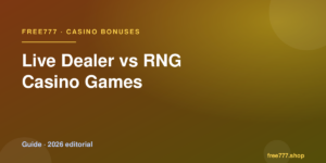 Live Dealer vs RNG Casino Games — Free777 editorial 2026